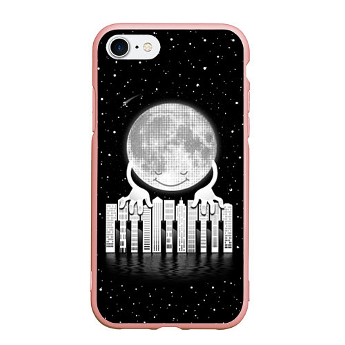 Чехол iPhone 7/8 матовый Лунная мелодия / 3D-Светло-розовый – фото 1