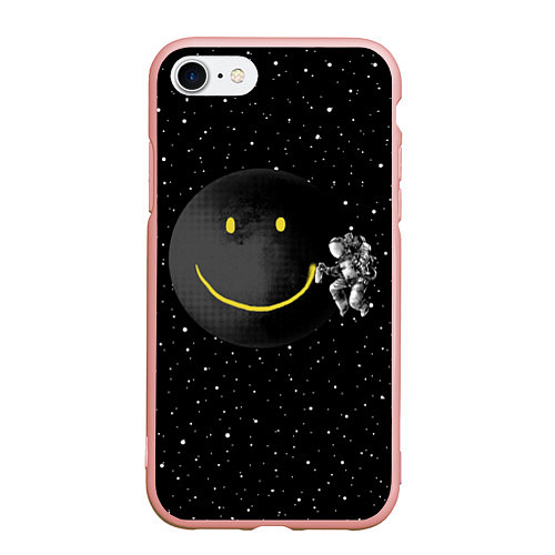 Чехол iPhone 7/8 матовый Лунная улыбка / 3D-Светло-розовый – фото 1