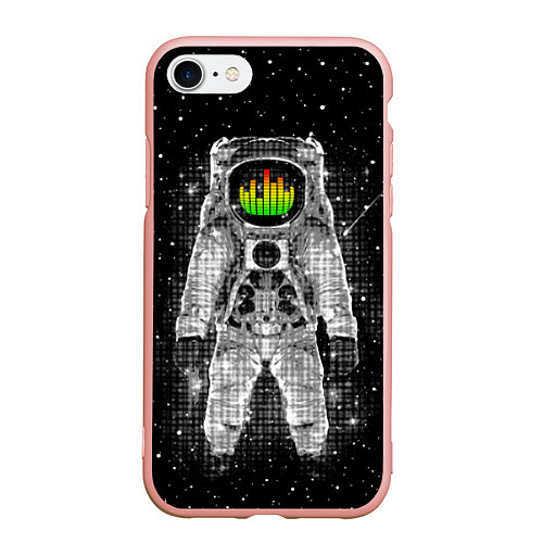Чехол iPhone 7/8 матовый Музыкальный космонавт / 3D-Светло-розовый – фото 1