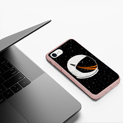 Чехол iPhone 7/8 матовый Шлем астронавта, цвет: 3D-светло-розовый — фото 2