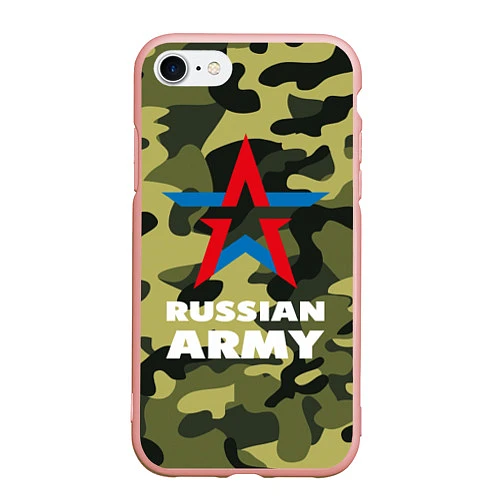 Чехол iPhone 7/8 матовый Russian army / 3D-Светло-розовый – фото 1