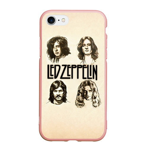 Чехол iPhone 7/8 матовый Led Zeppelin Guys / 3D-Светло-розовый – фото 1