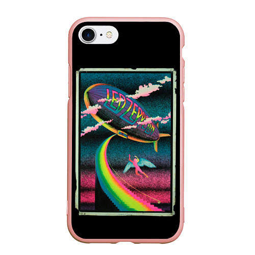 Чехол iPhone 7/8 матовый Led Zeppelin: Colour Fly / 3D-Светло-розовый – фото 1