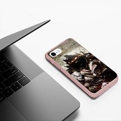 Чехол iPhone 7/8 матовый Disturbed: Madness, цвет: 3D-светло-розовый — фото 2