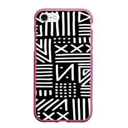 Чехол iPhone 7/8 матовый Pattern, цвет: 3D-малиновый