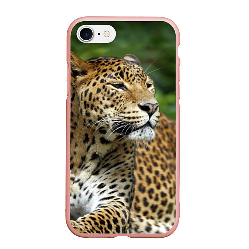 Чехол iPhone 7/8 матовый Лик леопарда / 3D-Светло-розовый – фото 1