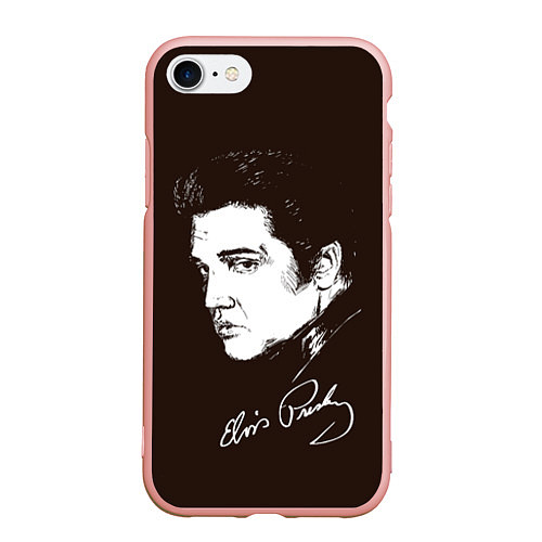 Чехол iPhone 7/8 матовый Elvis Presley / 3D-Светло-розовый – фото 1