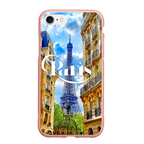 Чехол iPhone 7/8 матовый Daytime Paris / 3D-Светло-розовый – фото 1