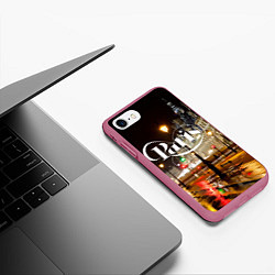 Чехол iPhone 7/8 матовый Night Paris, цвет: 3D-малиновый — фото 2
