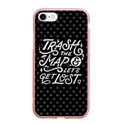 Чехол iPhone 7/8 матовый Trash the Map, цвет: 3D-светло-розовый