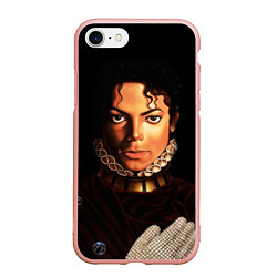 Чехол iPhone 7/8 матовый Король Майкл Джексон, цвет: 3D-светло-розовый