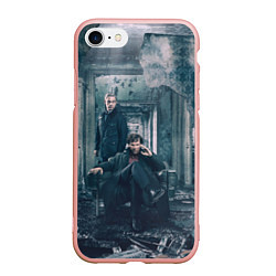 Чехол iPhone 7/8 матовый Шерлок и Ватсон, цвет: 3D-светло-розовый