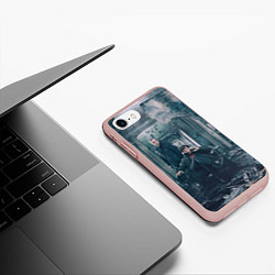 Чехол iPhone 7/8 матовый Шерлок и Ватсон, цвет: 3D-светло-розовый — фото 2