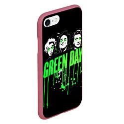 Чехол iPhone 7/8 матовый Green Day: Acid eyes, цвет: 3D-малиновый — фото 2