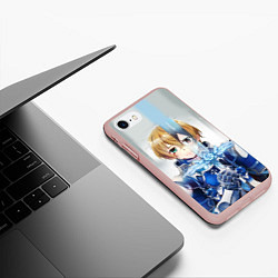 Чехол iPhone 7/8 матовый Юдзио (ユージオ Yūjio, цвет: 3D-светло-розовый — фото 2