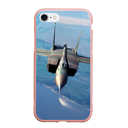 Чехол iPhone 7/8 матовый МиГ-31 / 3D-Светло-розовый – фото 1