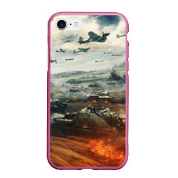Чехол iPhone 7/8 матовый Отечественная война, цвет: 3D-малиновый
