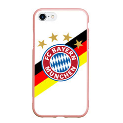 Чехол iPhone 7/8 матовый FC Bayern: Germany, цвет: 3D-светло-розовый