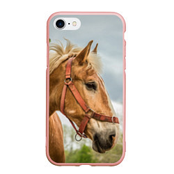 Чехол iPhone 7/8 матовый Игривая лошадка, цвет: 3D-светло-розовый