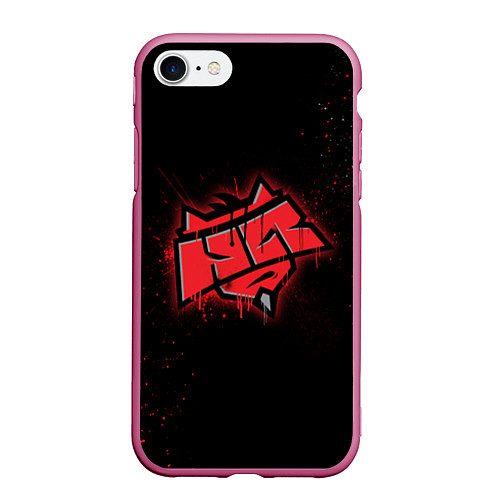 Чехол iPhone 7/8 матовый HellRaisers: Black collection / 3D-Малиновый – фото 1