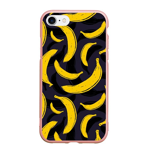 Чехол iPhone 7/8 матовый Бананы / 3D-Светло-розовый – фото 1