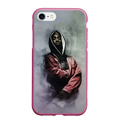 Чехол iPhone 7/8 матовый Shakur Rap, цвет: 3D-малиновый