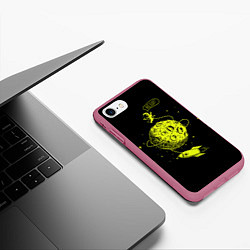 Чехол iPhone 7/8 матовый Hello!, цвет: 3D-малиновый — фото 2