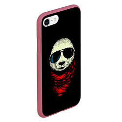 Чехол iPhone 7/8 матовый Панда Хипстер, цвет: 3D-малиновый — фото 2