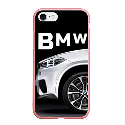 Чехол iPhone 7/8 матовый BMW: White Style, цвет: 3D-баблгам