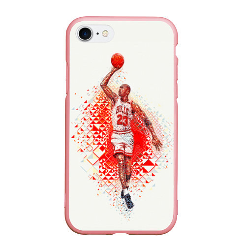 Чехол iPhone 7/8 матовый Michael Jordan: Red Star / 3D-Баблгам – фото 1