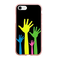Чехол iPhone 7/8 матовый Руки вверх!, цвет: 3D-светло-розовый