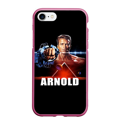 Чехол iPhone 7/8 матовый Iron Arnold / 3D-Малиновый – фото 1