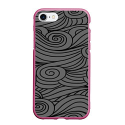 Чехол iPhone 7/8 матовый Gray pattern, цвет: 3D-малиновый