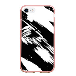 Чехол iPhone 7/8 матовый Чёрно-белый, цвет: 3D-светло-розовый