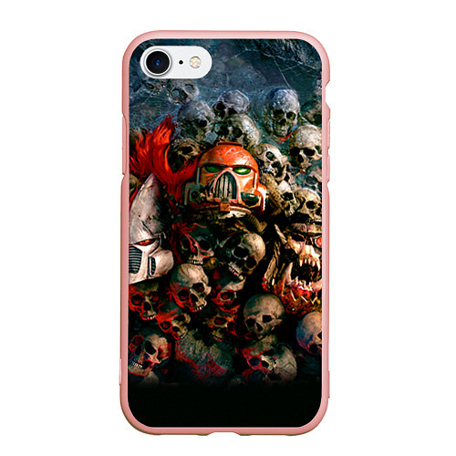 Чехол iPhone 7/8 матовый Warhammer 40k: Skulls / 3D-Светло-розовый – фото 1