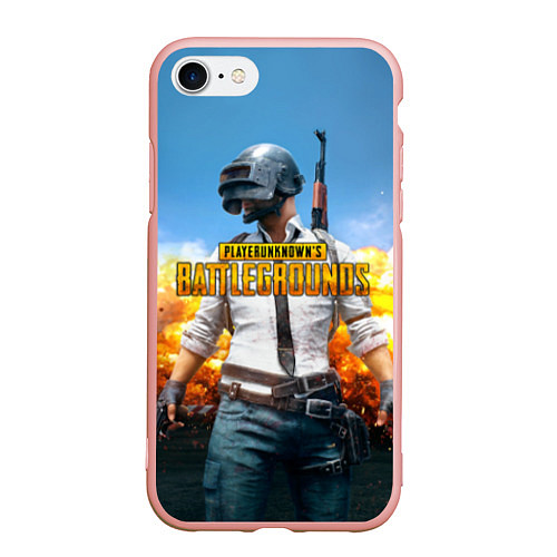 Чехол iPhone 7/8 матовый PUBG Wars / 3D-Светло-розовый – фото 1