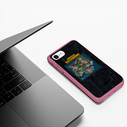 Чехол iPhone 7/8 матовый PUBG Map, цвет: 3D-малиновый — фото 2