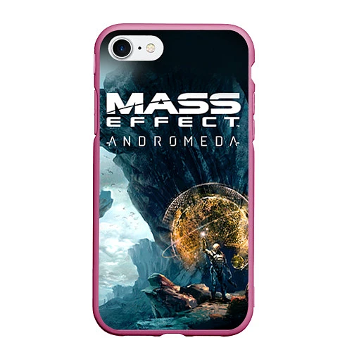 Чехол iPhone 7/8 матовый Mass Effect: Andromeda / 3D-Малиновый – фото 1