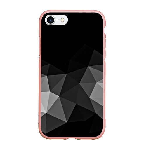 Чехол iPhone 7/8 матовый Abstract gray / 3D-Светло-розовый – фото 1