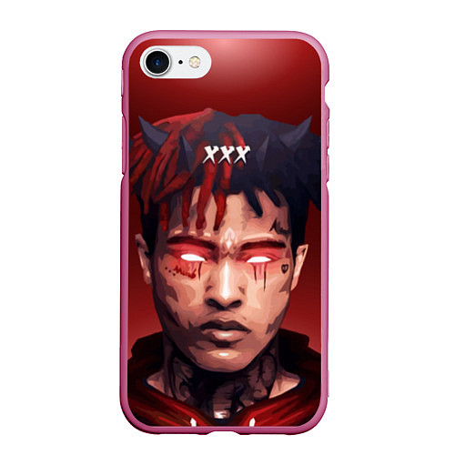 Чехол iPhone 7/8 матовый XXXTentacion Demon / 3D-Малиновый – фото 1