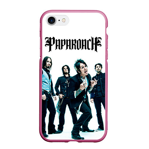 Чехол iPhone 7/8 матовый Paparoach Band / 3D-Малиновый – фото 1