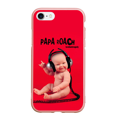 Чехол iPhone 7/8 матовый Paparoach: Music Kid / 3D-Светло-розовый – фото 1