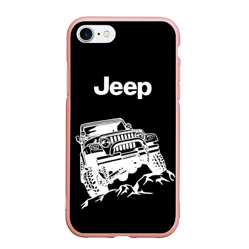 Чехол iPhone 7/8 матовый Jeep / 3D-Светло-розовый – фото 1