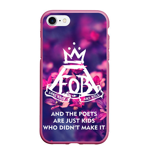 Чехол iPhone 7/8 матовый FOB: Save Rock & Roll / 3D-Малиновый – фото 1