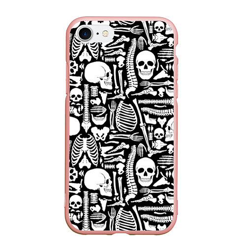 Чехол iPhone 7/8 матовый Кости / 3D-Светло-розовый – фото 1