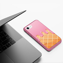 Чехол iPhone 7/8 матовый Мороженое Black Milk, цвет: 3D-малиновый — фото 2