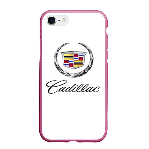 Чехол iPhone 7/8 матовый Cadillac / 3D-Малиновый – фото 1