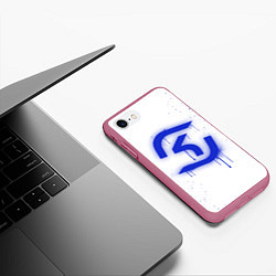 Чехол iPhone 7/8 матовый SK Gaming: White collection, цвет: 3D-малиновый — фото 2