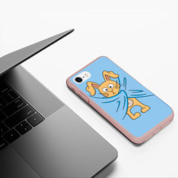 Чехол iPhone 7/8 матовый Стеснительный кролик, цвет: 3D-светло-розовый — фото 2