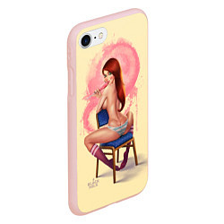 Чехол iPhone 7/8 матовый Pin Up Girl, цвет: 3D-светло-розовый — фото 2